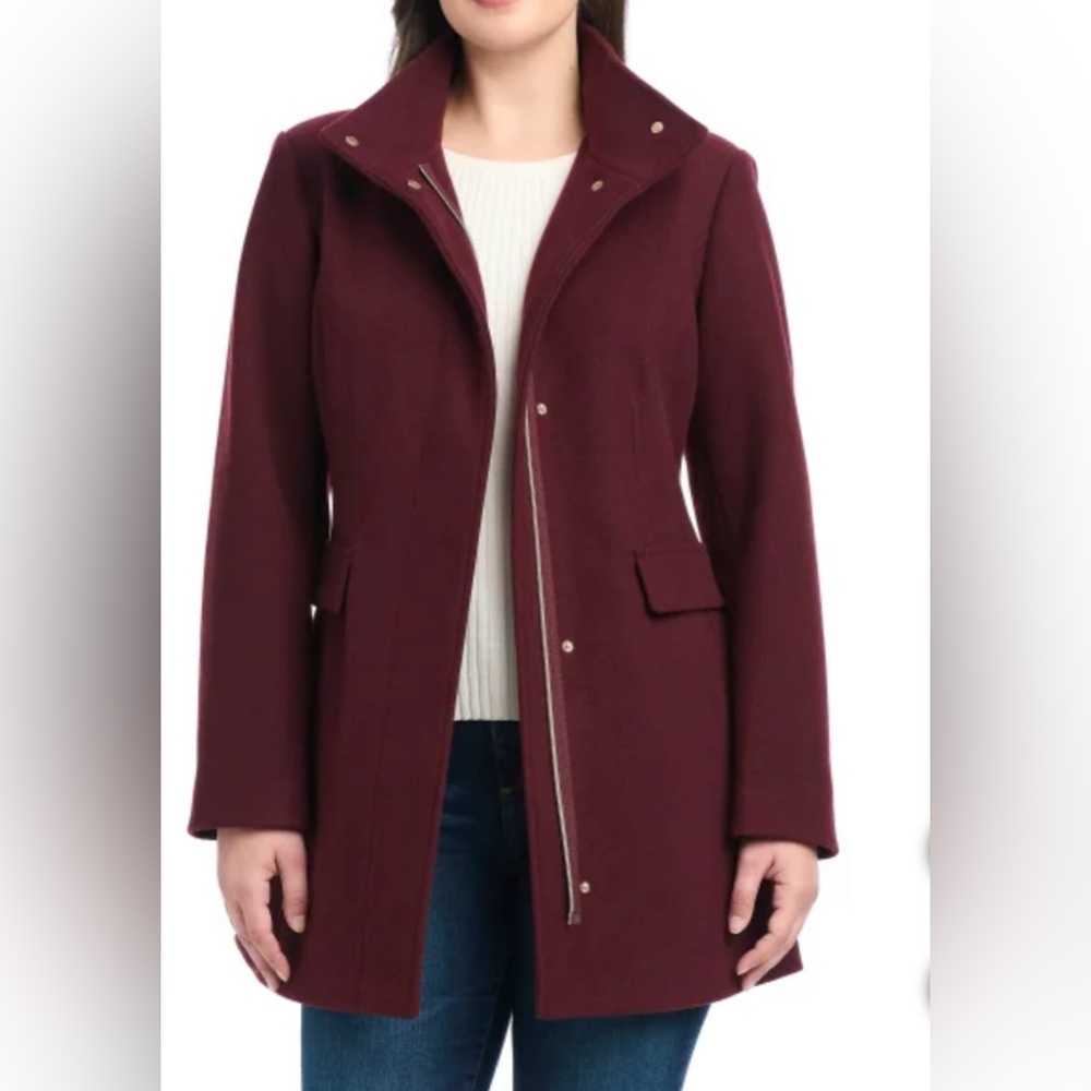 Vince Camuto Burgundy Full Zip Jacket
